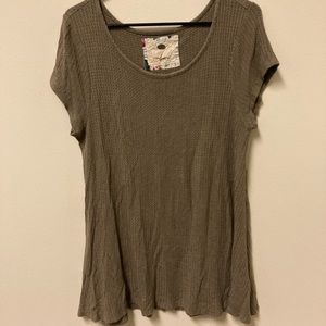 Green Waffle Knit Tee